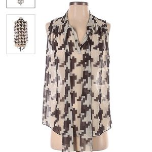Houndstooth sleeveless blouse